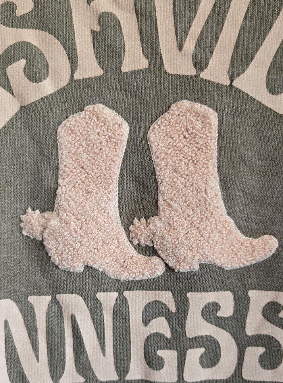 Nashville Tennessee Chenille Boot Relaxed Fit Sweatshirt 4X - Picture 3 of 7